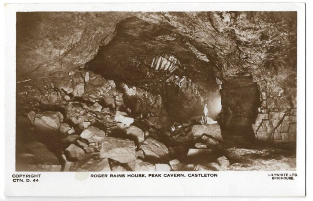 Victorian postcard from Peak Cavern, Peak District, Castleton.